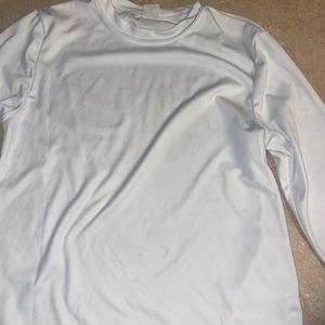 white long-sleeve athletic top